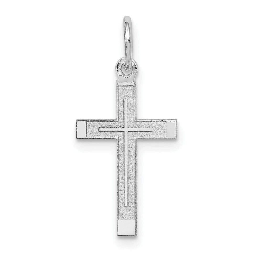 Lovely Rita's Pendants & Charms 14k White Gold Laser Designed Cross Pendant