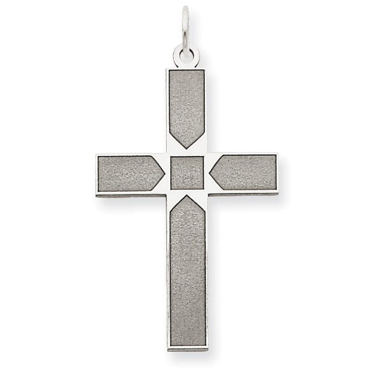 Lovely Rita's Pendants & Charms 14k White Gold Laser Designed Cross Pendant