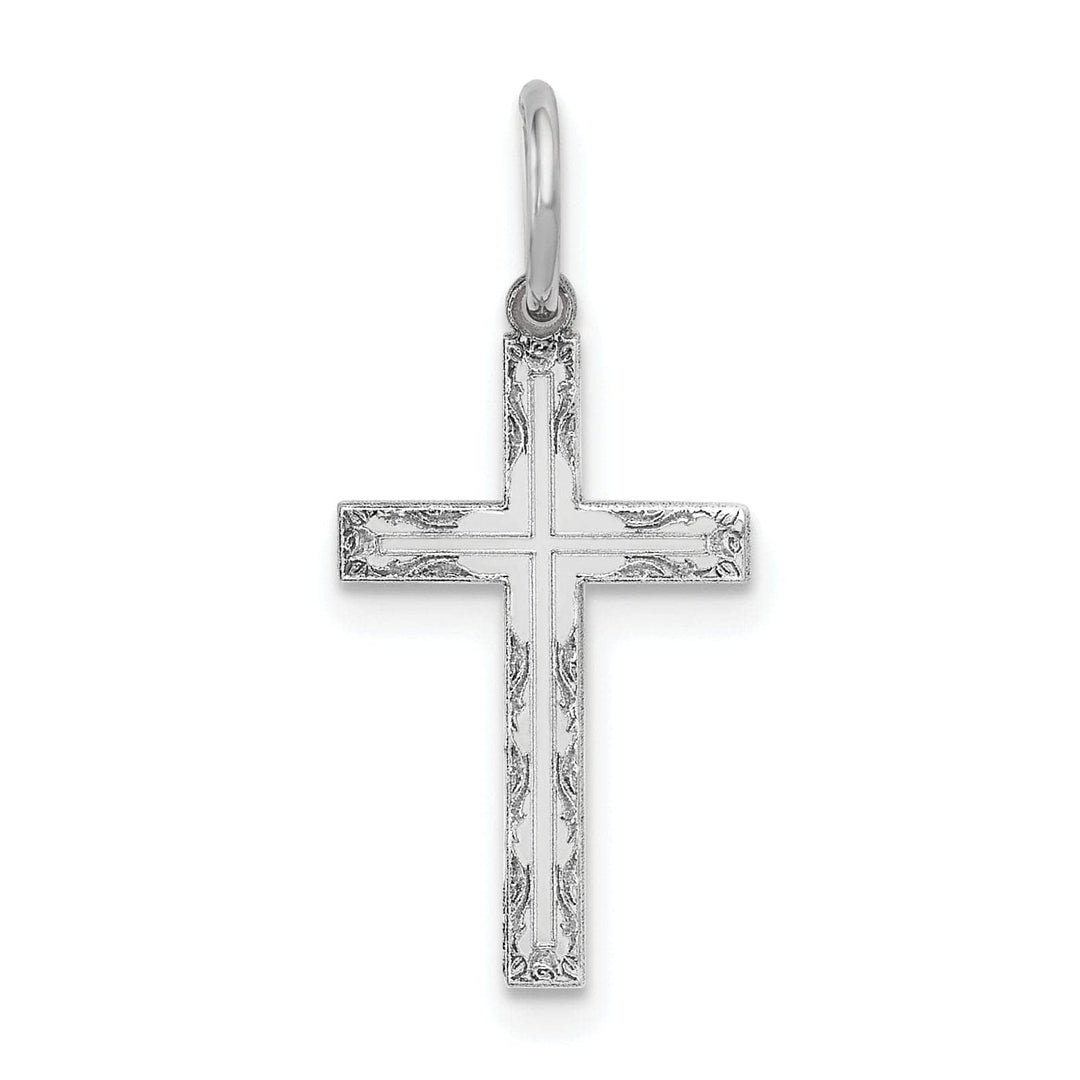 Lovely Rita's Pendants & Charms 14k White Gold Laser Designed Cross Pendant