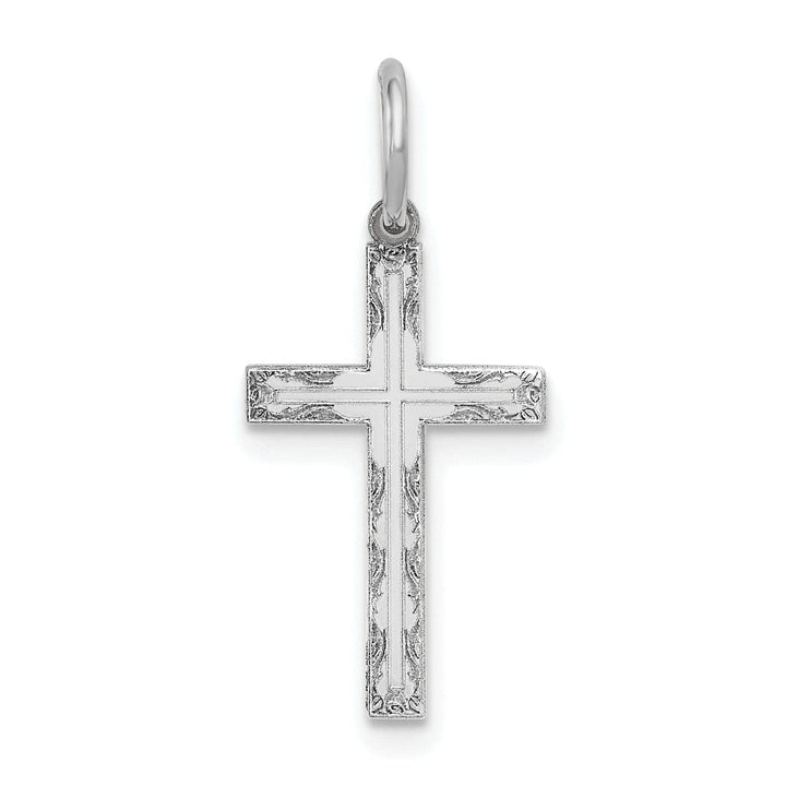 14k White Gold Cross Pendant