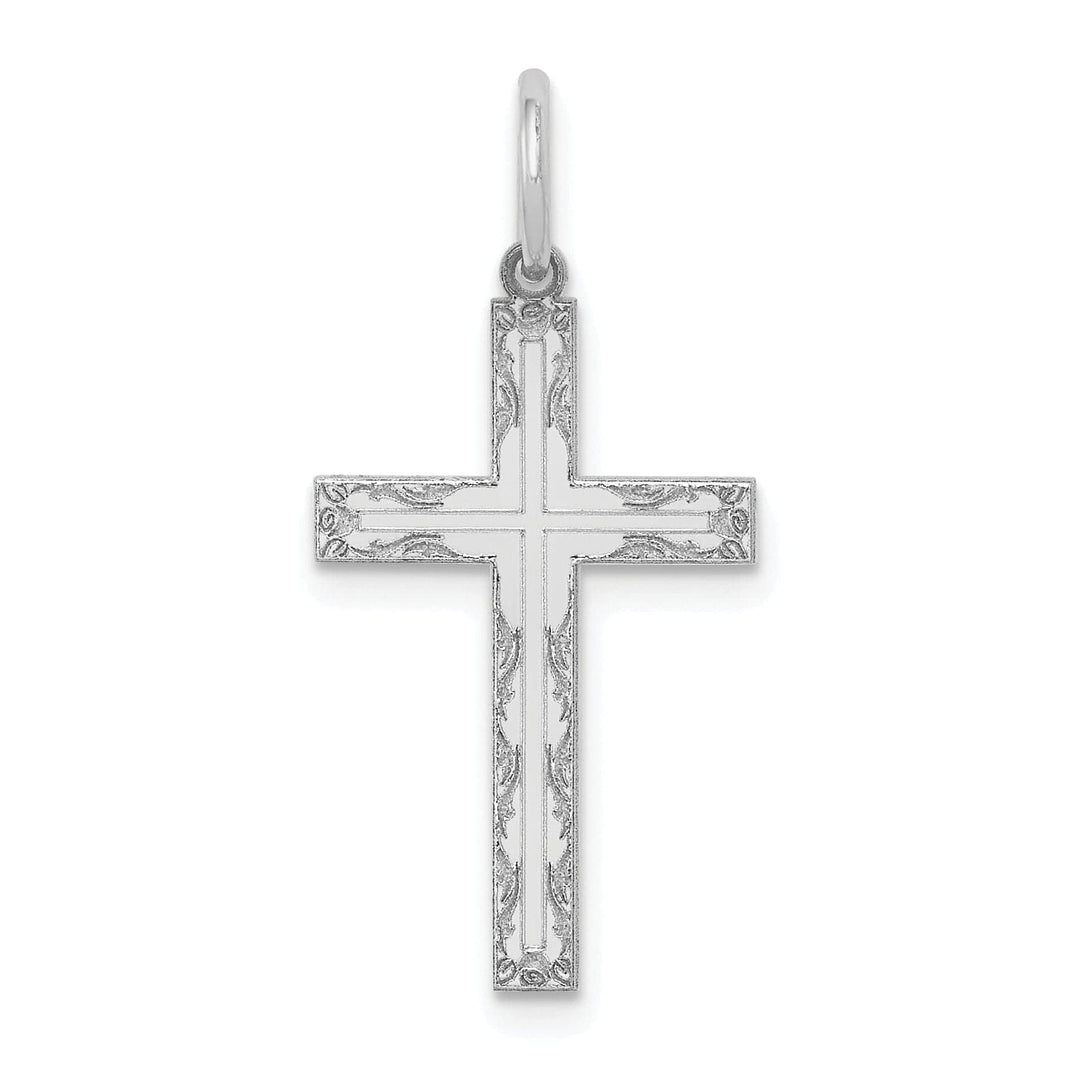 Lovely Rita's Pendants & Charms 14k White Gold Laser Designed Cross Pendant