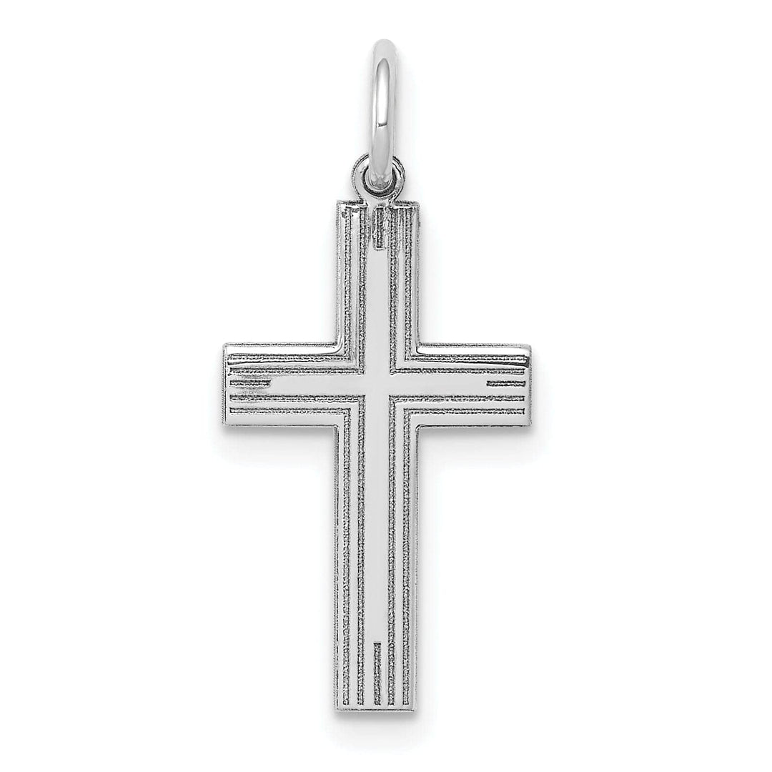Lovely Rita's Pendants & Charms 14k White Gold Laser Designed Cross Pendant