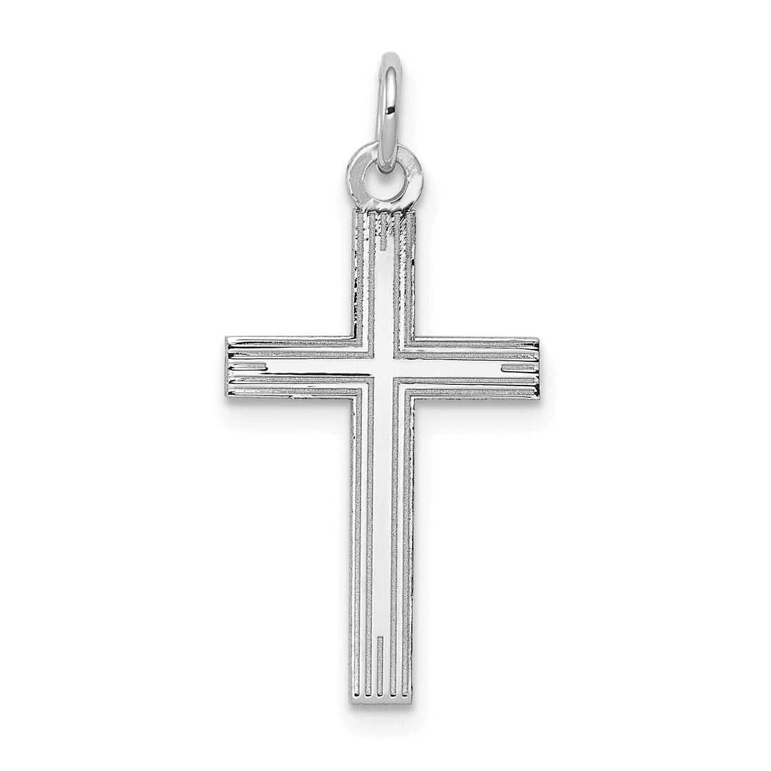 Lovely Rita's Pendants & Charms 14k White Gold Laser Designed Cross Pendant