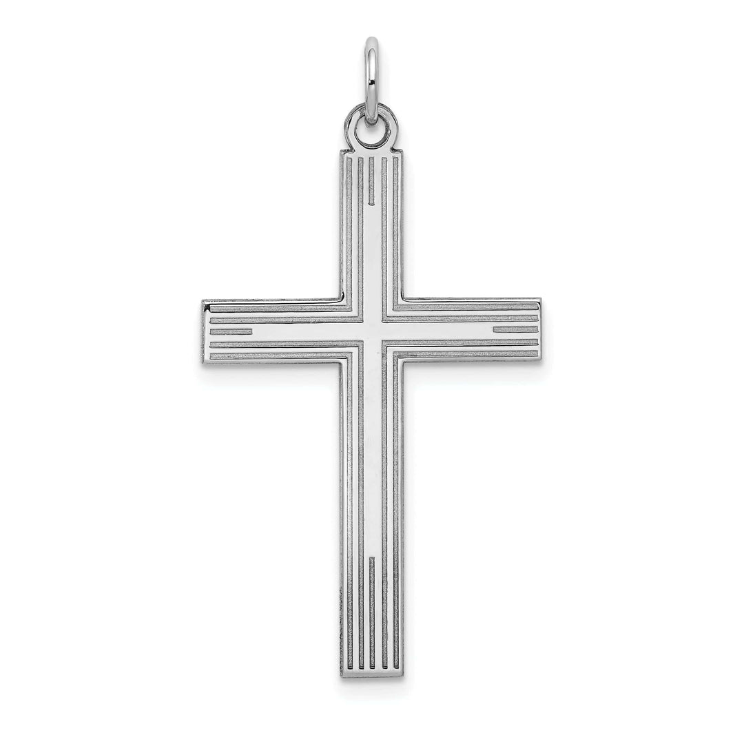 Lovely Rita's Pendants & Charms 14k White Gold Laser Designed Cross Pendant