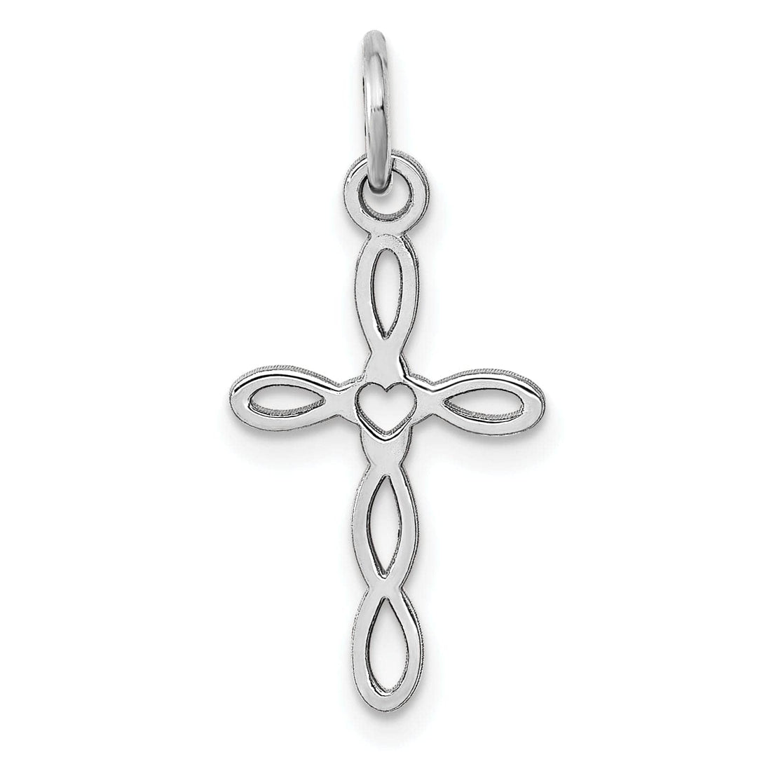 Lovely Rita's Pendants & Charms 14k White Gold Laser Designed Cross Pendant