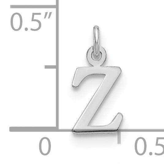 Lovely Rita's Pendants & Charms 14k White Gold Letter Z Initial Design Charm Pendant