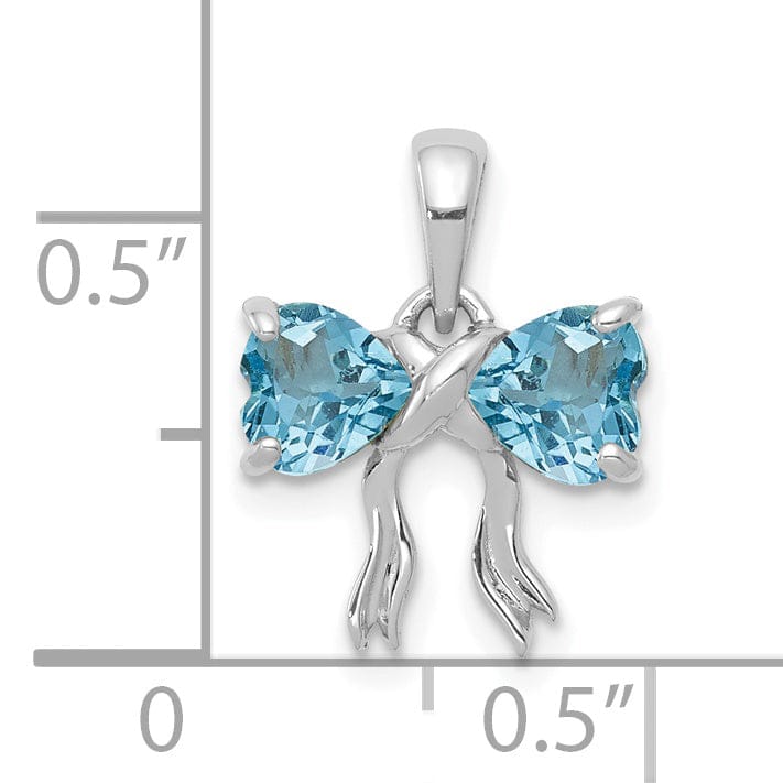 Lovely Rita's Pendants & Charms 14k White Gold Light Swiss Topaz Bow Pendant