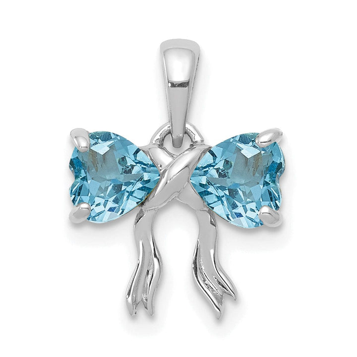 Lovely Rita's Pendants & Charms 14k White Gold Light Swiss Topaz Bow Pendant