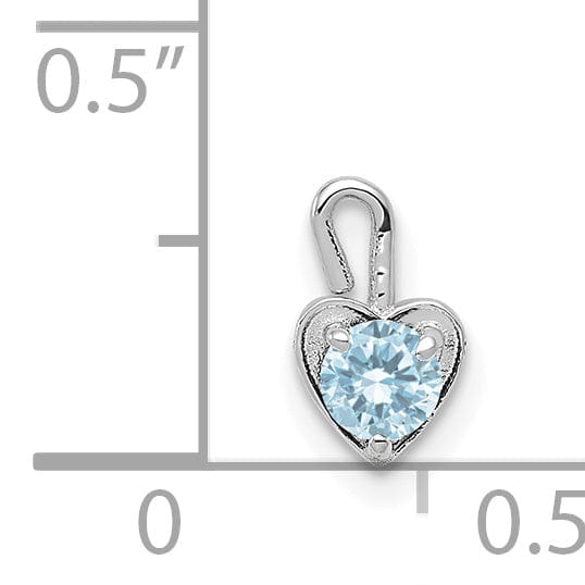 Lovely Rita's Pendants & Charms 14k White Gold March Birthstone Heart Charm