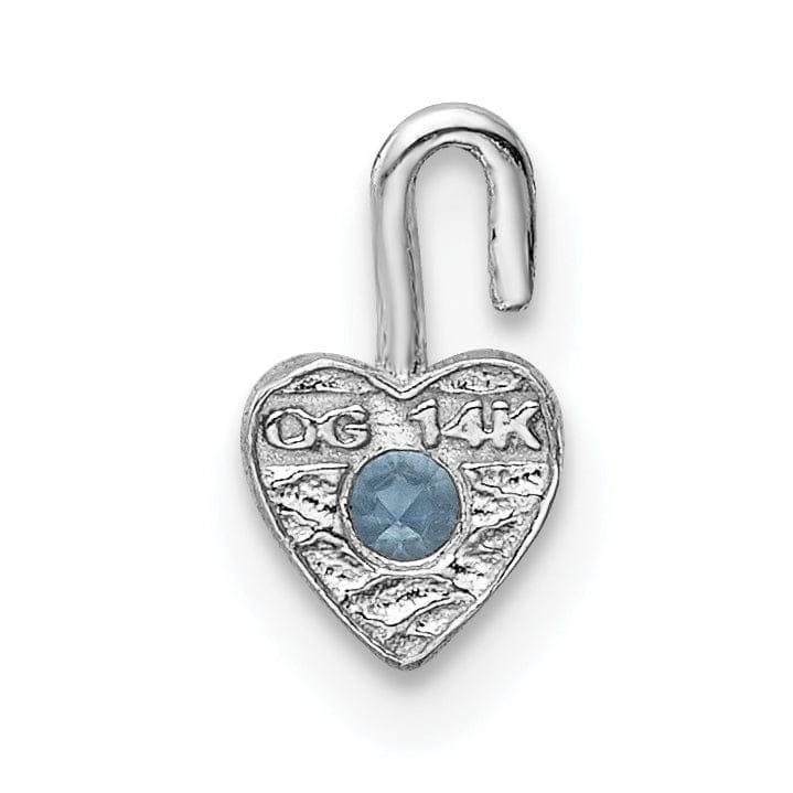 Lovely Rita's Pendants & Charms 14k White Gold March Birthstone Heart Charm