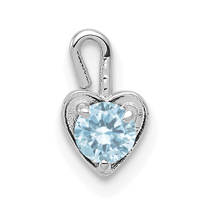 Lovely Rita's Pendants & Charms 14k White Gold March Birthstone Heart Charm