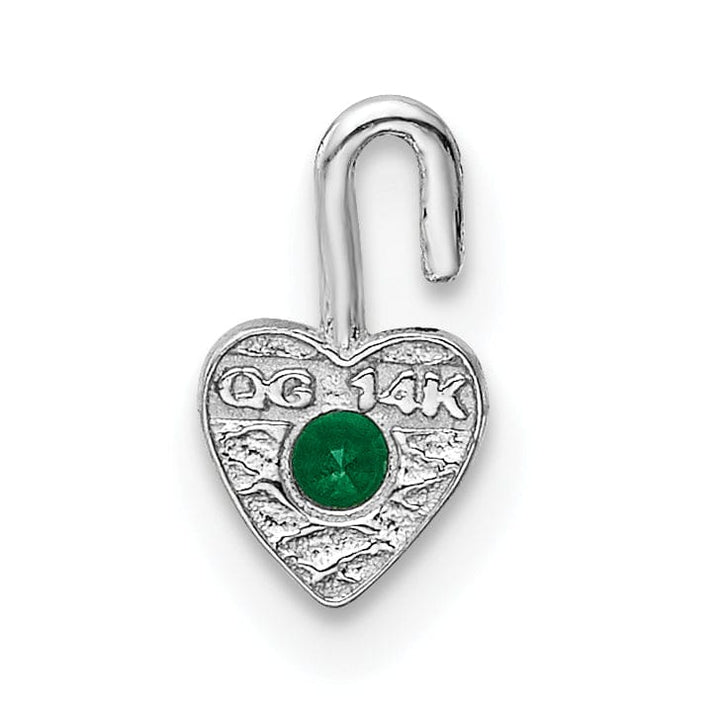 Lovely Rita's Pendants & Charms 14k White Gold May Birthstone Heart Charm
