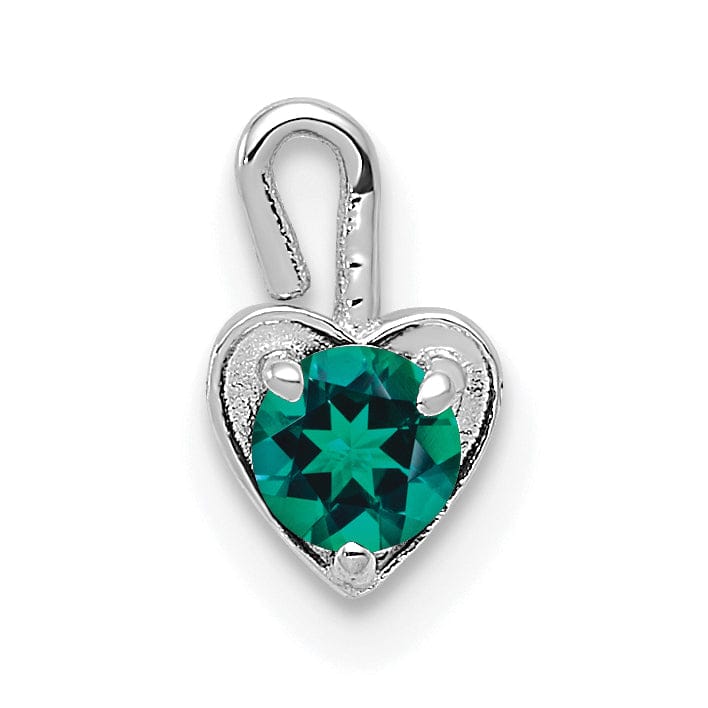 Lovely Rita's Pendants & Charms 14k White Gold May Birthstone Heart Charm