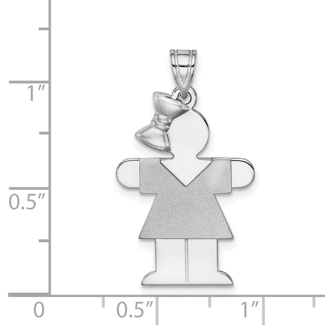 Lovely Rita's Pendants & Charms 14k White Gold Medium Girl With Bow Hugs Charm