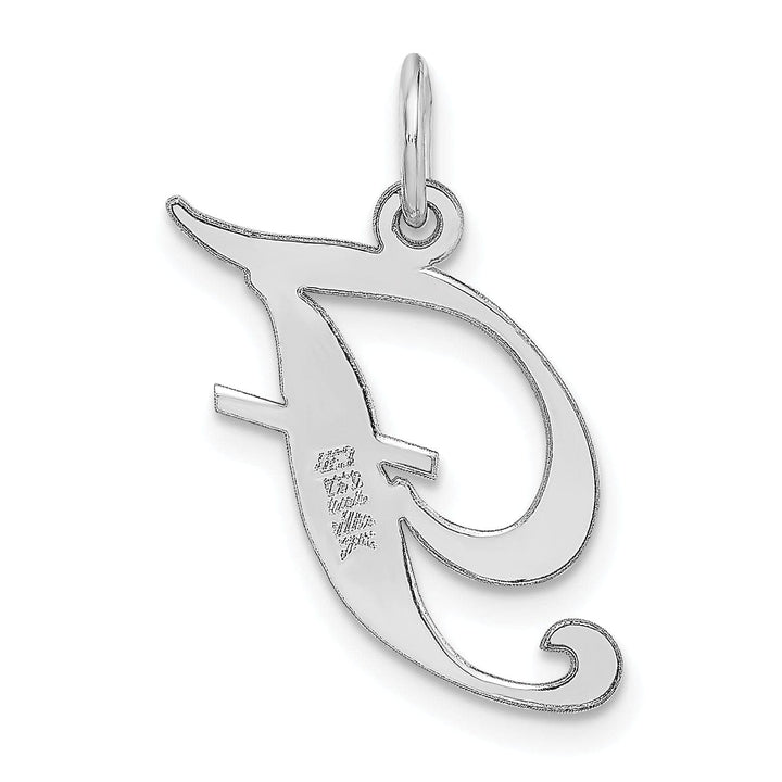 Lovely Rita's Pendants & Charms 14K White Gold Medium Size Fancy Script Design Letter F Initial Pendant