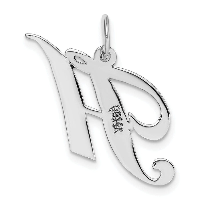 Lovely Rita's Pendants & Charms 14K White Gold Medium Size Fancy Script Design Letter H Initial Pendant