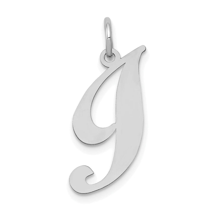 Lovely Rita's Pendants & Charms 14K White Gold Medium Size Fancy Script Design Letter I Initial Pendant