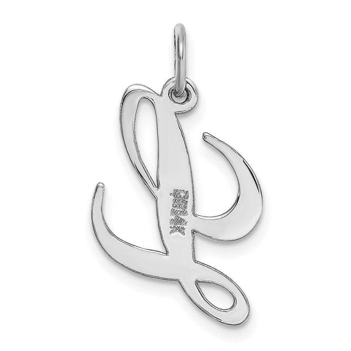 Lovely Rita's Pendants & Charms 14K White Gold Medium Size Fancy Script Design Letter L Initial Pendant