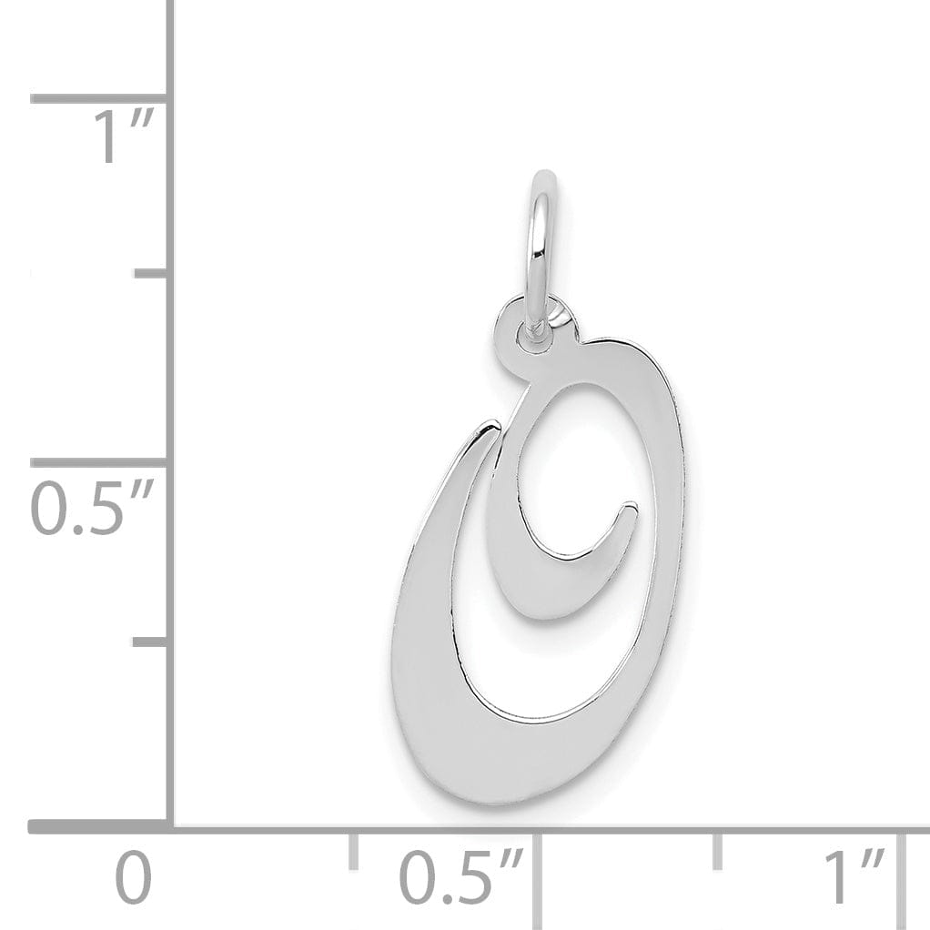 Lovely Rita's Pendants & Charms 14K White Gold Medium Size Fancy Script Design Letter O Initial Pendant