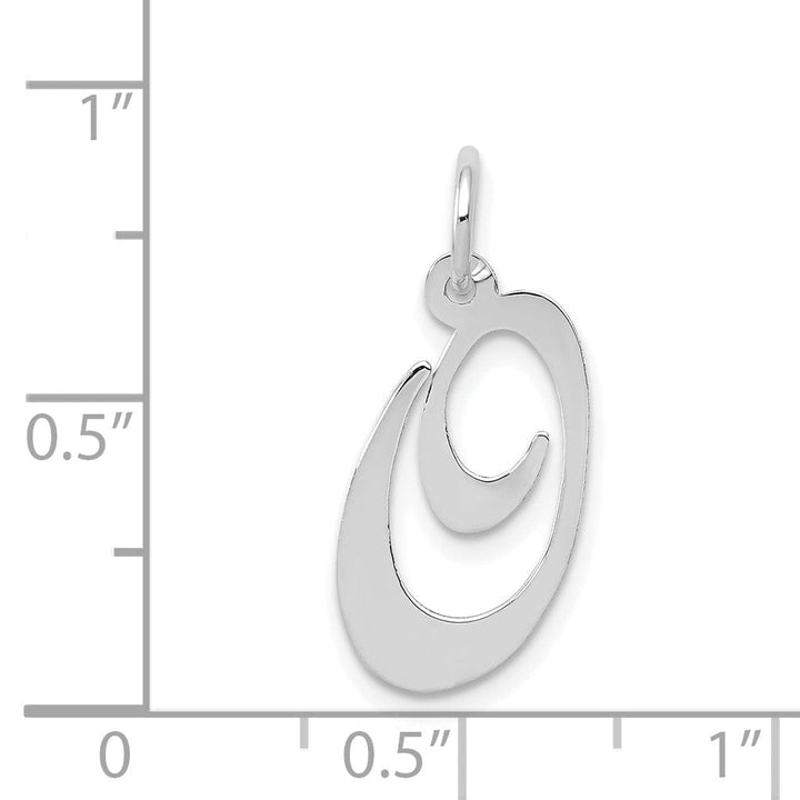 Lovely Rita's Pendants & Charms 14K White Gold Medium Size Fancy Script Design Letter O Initial Pendant