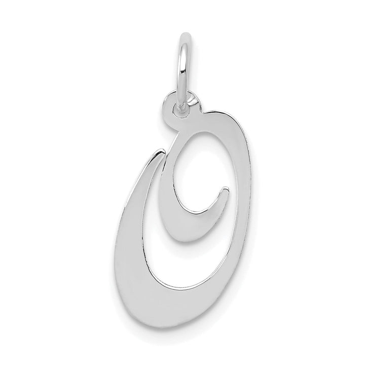 Lovely Rita's Pendants & Charms 14K White Gold Medium Size Fancy Script Design Letter O Initial Pendant