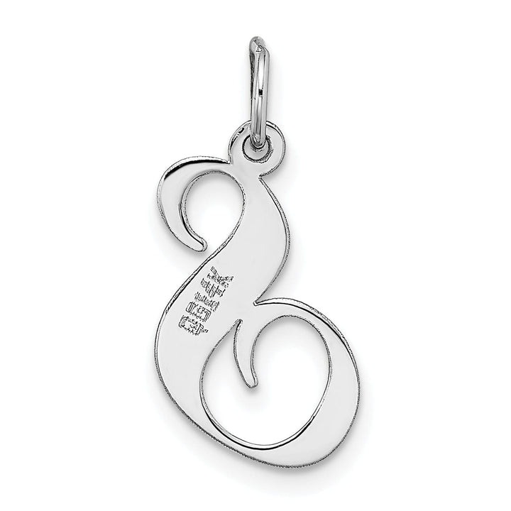 Lovely Rita's Pendants & Charms 14K White Gold Medium Size Fancy Script Design Letter S Initial Pendant