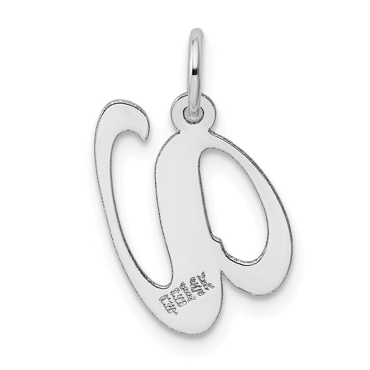 Lovely Rita's Pendants & Charms 14K White Gold Medium Size Fancy Script Design Letter V Initial Pendant