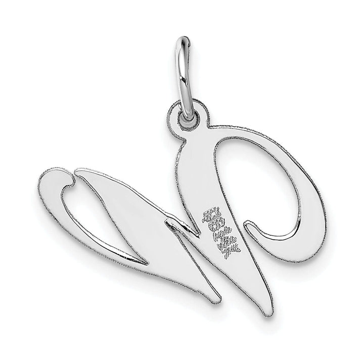Lovely Rita's Pendants & Charms 14K White Gold Medium Size Fancy Script Design Letter W Initial Pendant