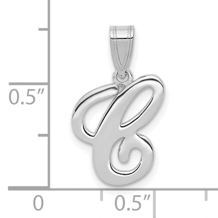 Lovely Rita's Pendants & Charms 14K White Gold Medium Size Script Design Letter C Initial  Charm Pendant