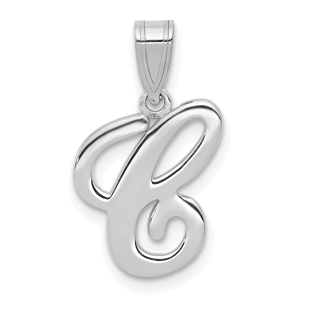Lovely Rita's Pendants & Charms 14K White Gold Medium Size Script Design Letter C Initial  Charm Pendant