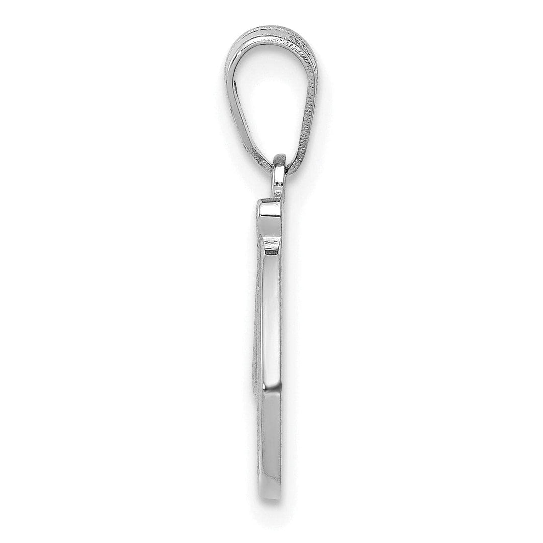 Lovely Rita's Pendants & Charms 14K White Gold Medium Size Script Design Letter D Initial  Charm Pendant