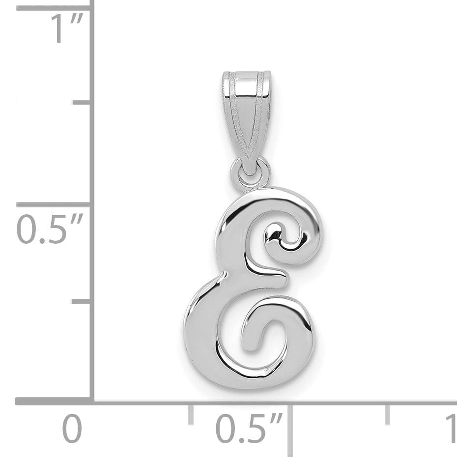 Lovely Rita's Pendants & Charms 14K White Gold Medium Size Script Design Letter E Initial Charm Pendant