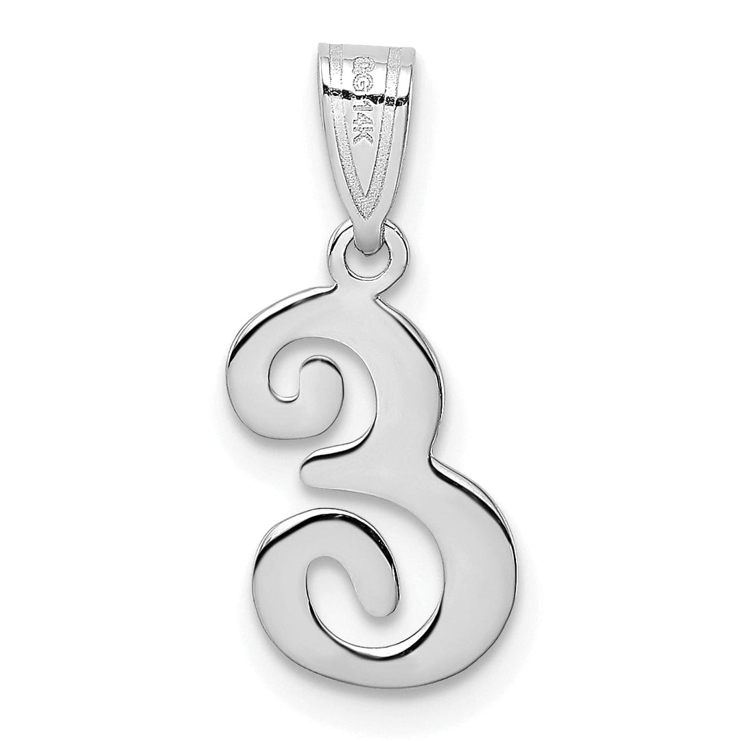 Lovely Rita's Pendants & Charms 14K White Gold Medium Size Script Design Letter E Initial Charm Pendant