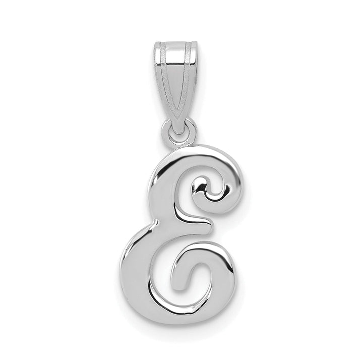 Lovely Rita's Pendants & Charms 14K White Gold Medium Size Script Design Letter E Initial Charm Pendant