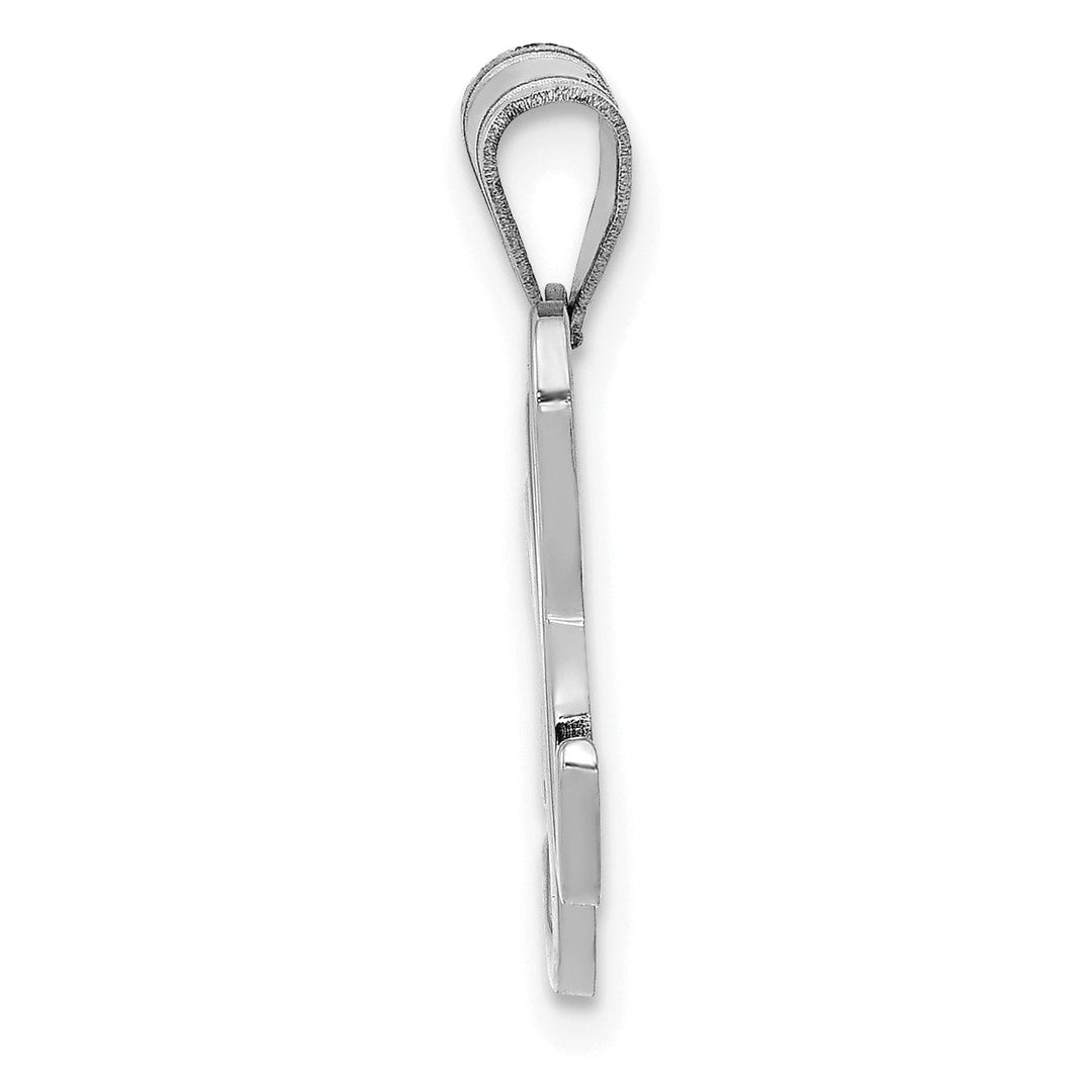 Lovely Rita's Pendants & Charms 14K White Gold Medium Size Script Design Letter H Initial Charm Pendant