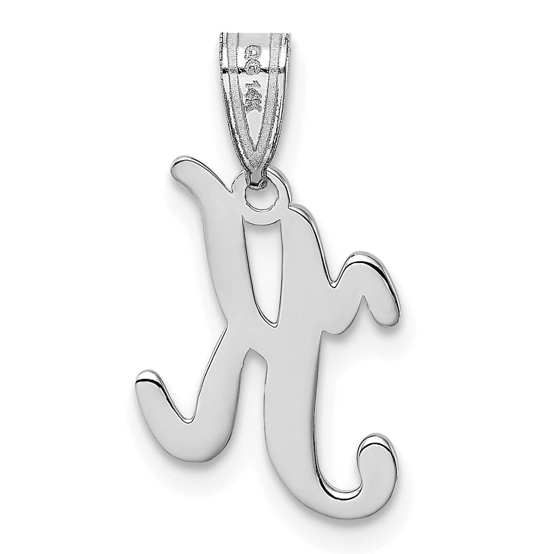 Lovely Rita's Pendants & Charms 14K White Gold Medium Size Script Design Letter K Initial Charm Pendant
