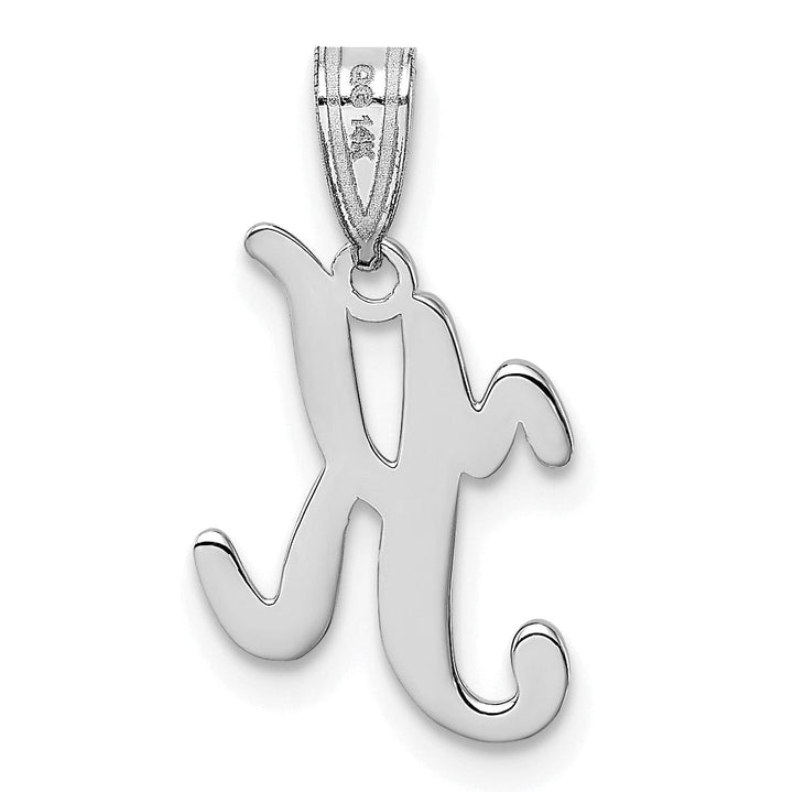 Lovely Rita's Pendants & Charms 14K White Gold Medium Size Script Design Letter K Initial Charm Pendant