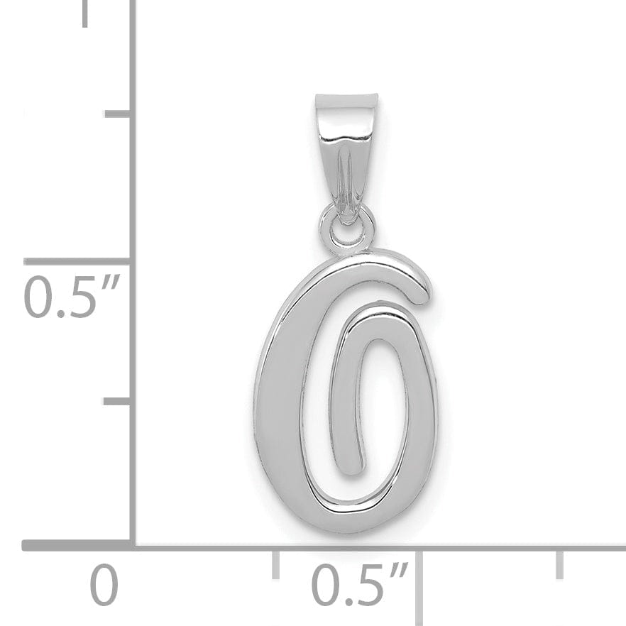 Lovely Rita's Pendants & Charms 14K White Gold Medium Size Script Design Letter O Initial Charm Pendant