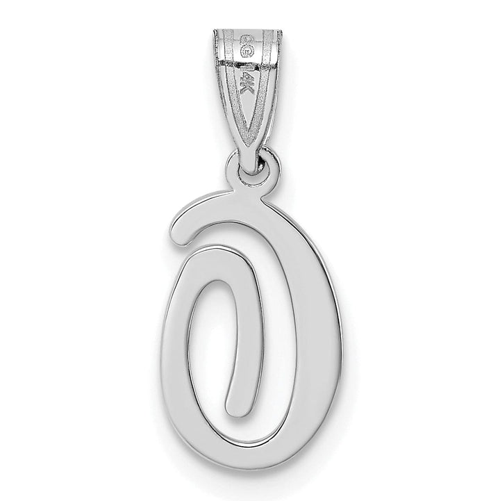 Lovely Rita's Pendants & Charms 14K White Gold Medium Size Script Design Letter O Initial Charm Pendant
