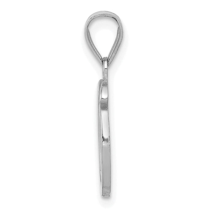 Lovely Rita's Pendants & Charms 14K White Gold Medium Size Script Design Letter O Initial Charm Pendant