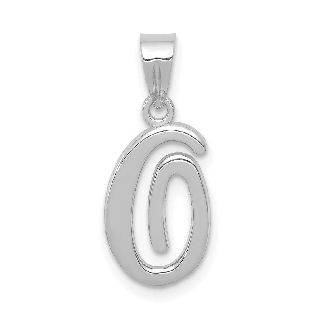 Lovely Rita's Pendants & Charms 14K White Gold Medium Size Script Design Letter O Initial Charm Pendant