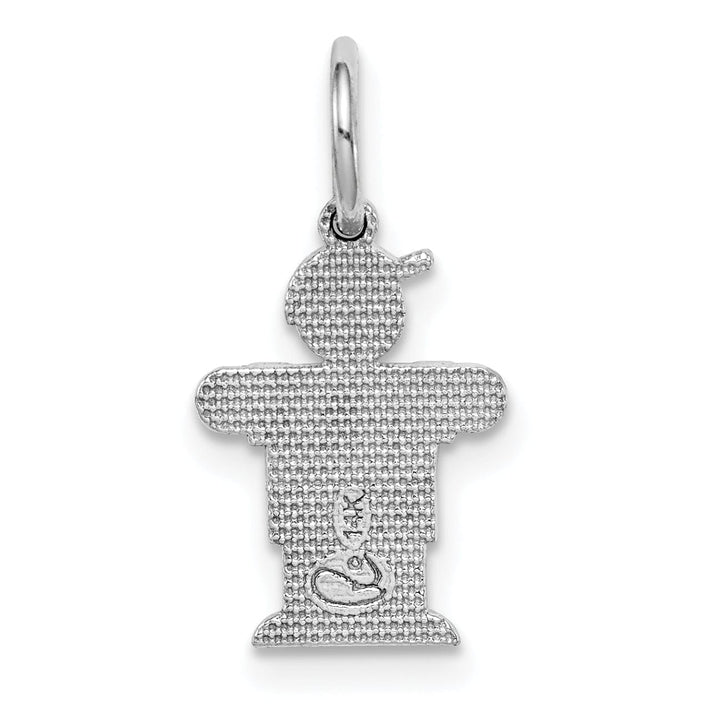 Lovely Rita's Pendants & Charms 14k White Gold Mini Boy With Hat Hugs Charm