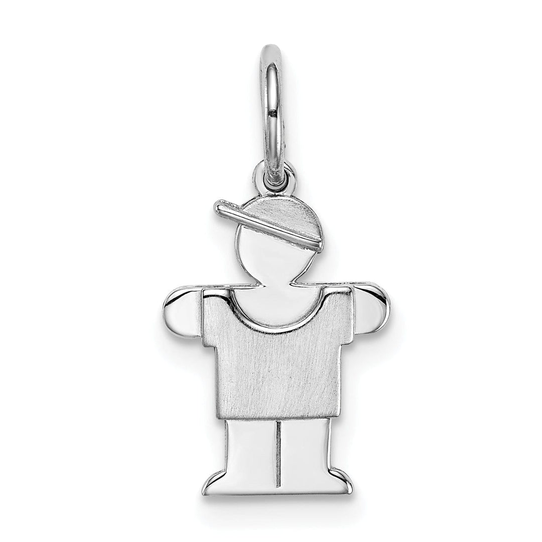 Lovely Rita's Pendants & Charms 14k White Gold Mini Boy With Hat Hugs Charm