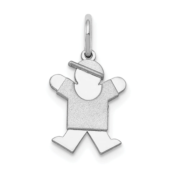 Lovely Rita's Pendants & Charms 14k White Gold Mini Boy With Hat Joy Charm