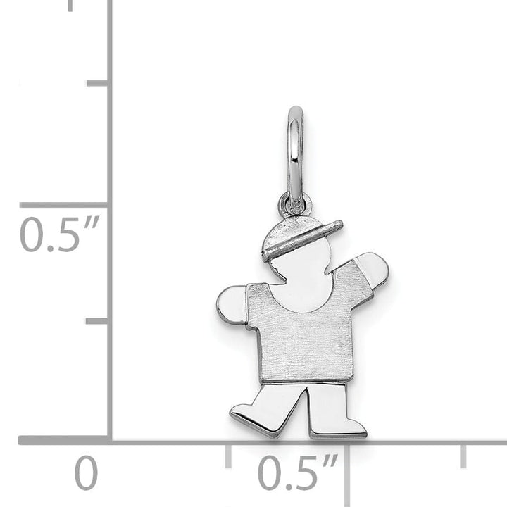 Lovely Rita's Pendants & Charms 14k White Gold Mini Boy With Hat Kiss Charm