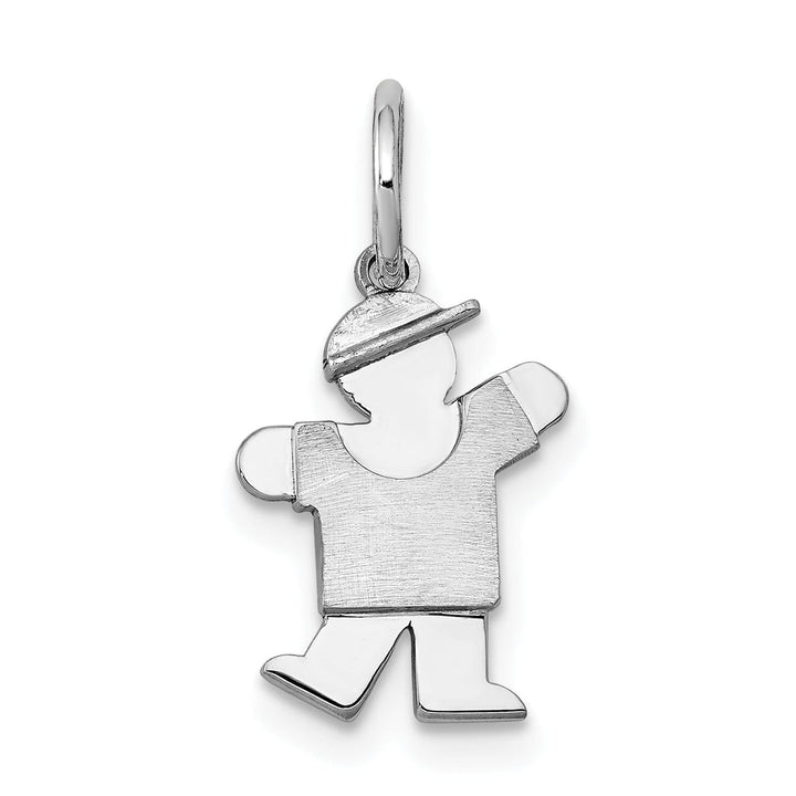 Lovely Rita's Pendants & Charms 14k White Gold Mini Boy With Hat Kiss Charm