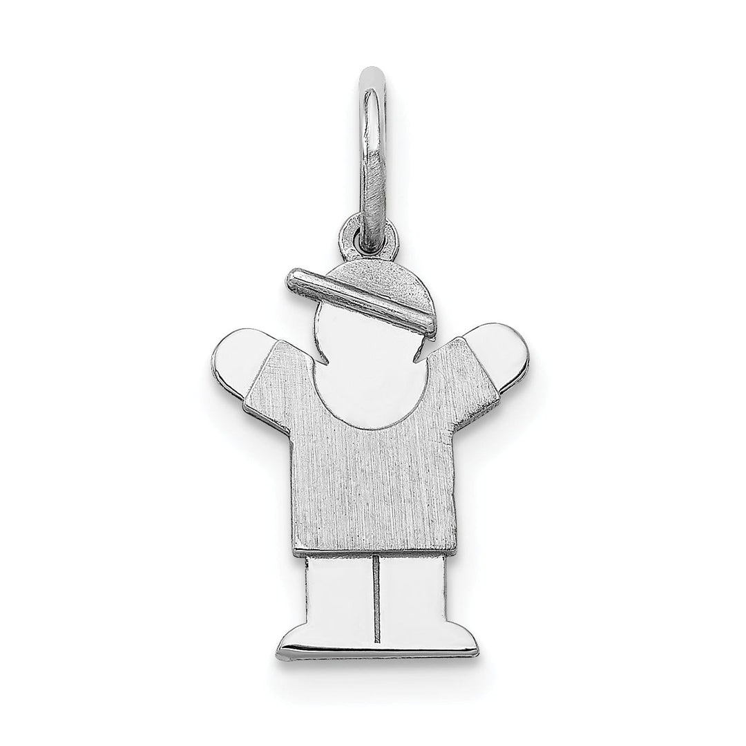Lovely Rita's Pendants & Charms 14k White Gold Mini Boy With Hat Love Charm