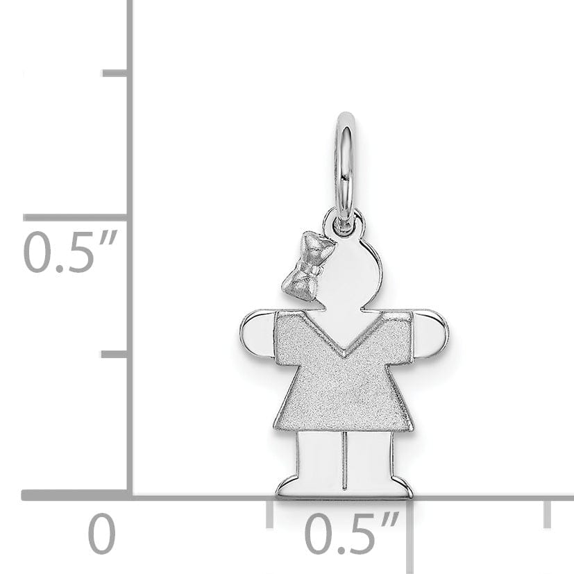 Lovely Rita's Pendants & Charms 14k White Gold Mini Girl With Bow Hugs Charm