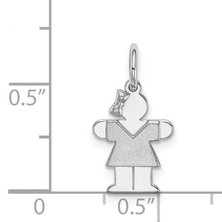 Lovely Rita's Pendants & Charms 14k White Gold Mini Girl With Bow Hugs Charm