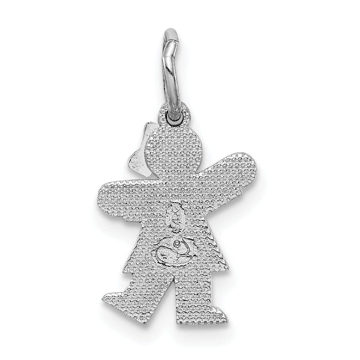 Lovely Rita's Pendants & Charms 14k White Gold Mini Girl With Bow Kiss Charm
